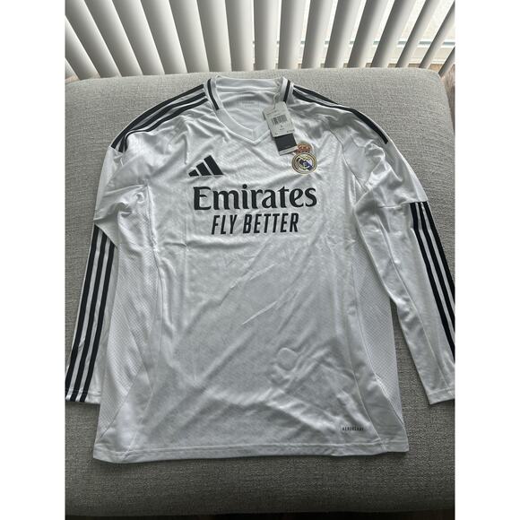 Adidas Real Madrid Long Sleeve Home Jersey 2024/25 Men's L - Picture 1 of 9